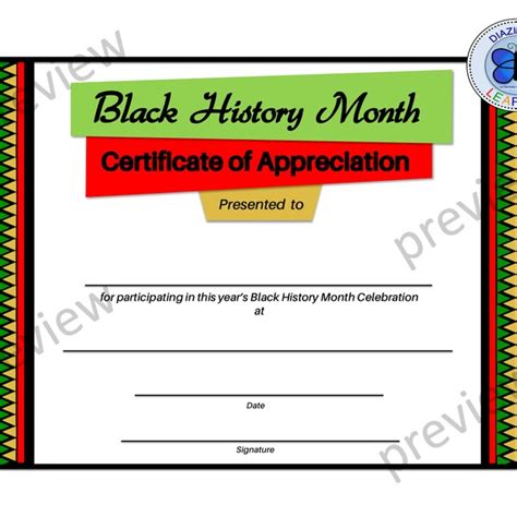 Black History Certificates Etsy