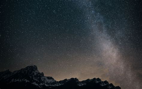 Download Wallpaper 1280x800 Starry Sky Mountains Milky Way Widescreen