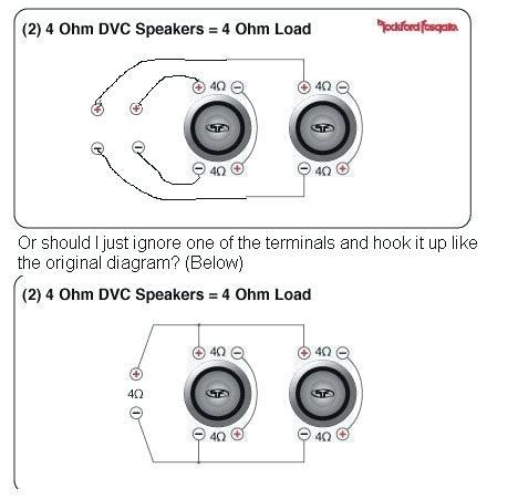 2 dvc 4ohm subs, wiring for 1ohm, 1ch amp. AD_7328 Wiring Two Dvc 4 Ohm Subs To Ohms Schematic Wiring