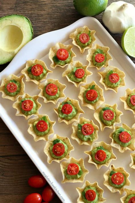Lots of insanely good and super simple party punch recipes on this page! Gluten-free Chip and Guacamole Bites