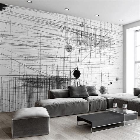 Modern Creative Black And White Lines Photo Murals