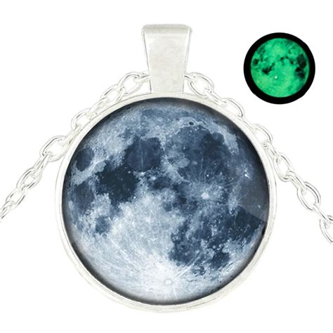 Buy Glowing Jewelry Full Moon Necklace Handmade Glass