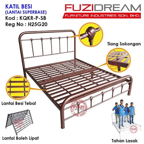 L1900 x w1525 x h1800mm, queen size bed top & bottom material: Katil Besi Queen - Pegawai Asrama - Pembekal Tilam Asrama