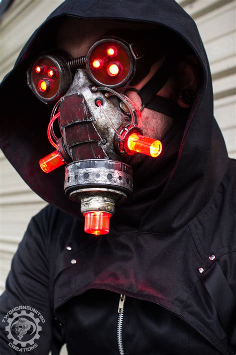 Vermilitron Cyberpunk Dystopian Light Up Mask By Twohornsunited On