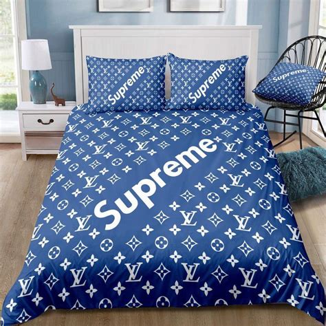 Best Selling Products Louis Vuitton And Supreme Bedding Set
