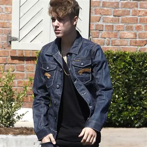 singer justin bieber drew blue denim jacket jackets mob