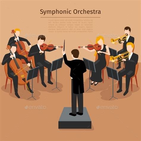 Symphonic Orchestra Vector Illustration Orchestra Music Orchestra