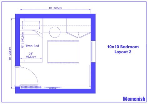 9 Ideal 10x10 Bedroom Layouts For Small Rooms Homenish