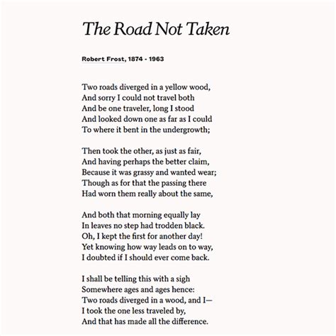 Summary Of The Poem The Road Not Taken Backtyred