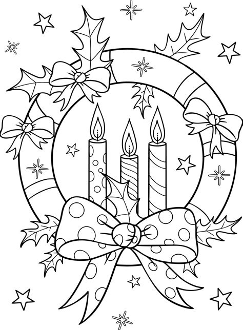 Christmas Decoration Coloring Page 4560197 Vector Art At Vecteezy