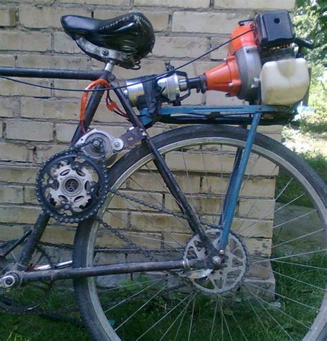 Велосипед с двигателем от триммера своими руками