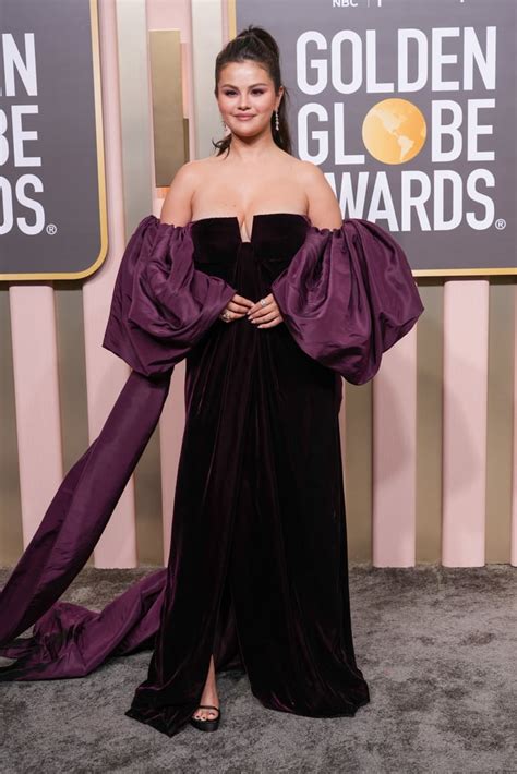 Selena Gomezs Valentino Dress At The 2023 Golden Globes Popsugar Fashion
