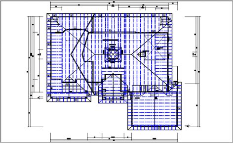 Existing Flat Roof Plan View With Foundations Of Column Plan Layout