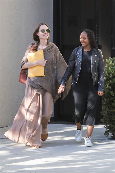 Angelina Jolie And Zahara Seen Holding Hands While Running Errands In La