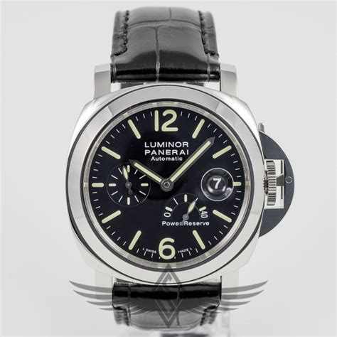 Panerai Pam00090 Luminor Power Reserve 44mm Steel Case Black Dial