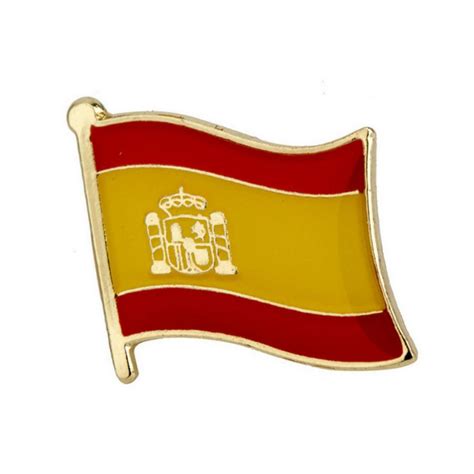 Spain Flag Lapel Pin 05 Spanish Pride Waving Hat Tie Tack Small Badge