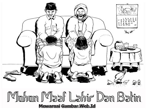 Gambar Mewarnai Hari Lebaran Mewarnai Gambar