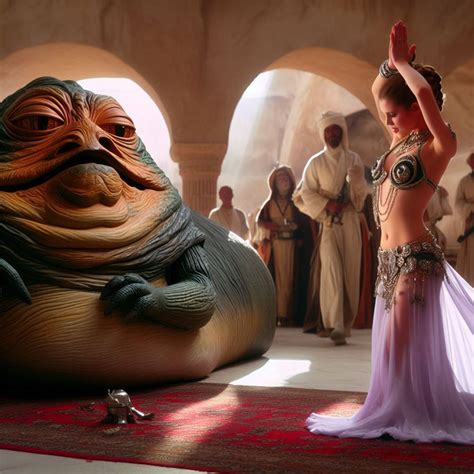 slave leia belly dancing before jabba the hutt ii by magicianpendragon on deviantart
