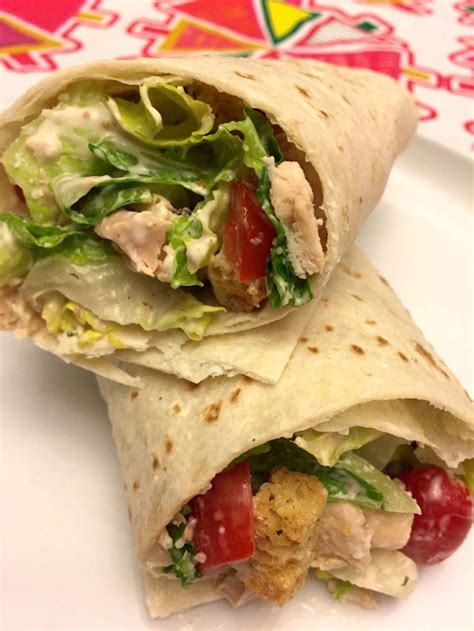 Easy Healthy Chicken Ceasar Salad Wraps Recipe - Melanie Cooks