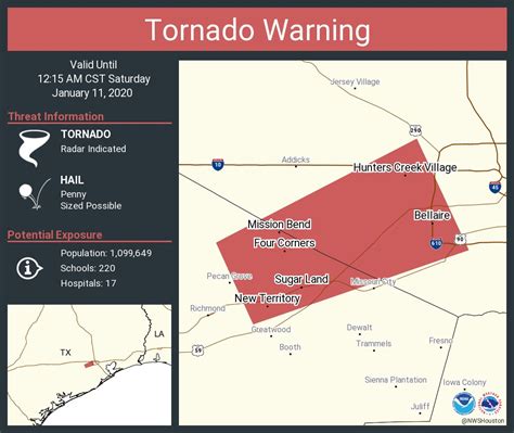 Strong storms triggered tornado warnings in houston on wednesday, march 29. Tornado Warning including Sugar Land TX, Mission Bend TX ...