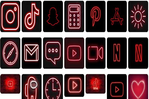 The Best 30 Neon App Icons Ios 14 Red Facetime Aesthetic Binoidwasubd