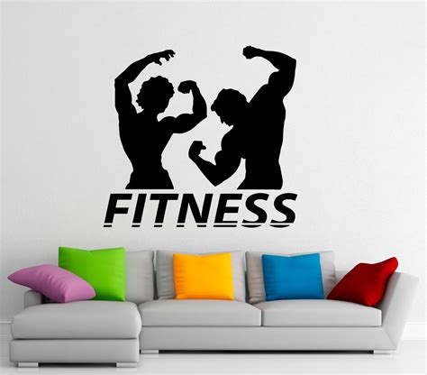 Fitness Wall Decal Gym Wall Stickers Sports Interior Bedroom Etsy