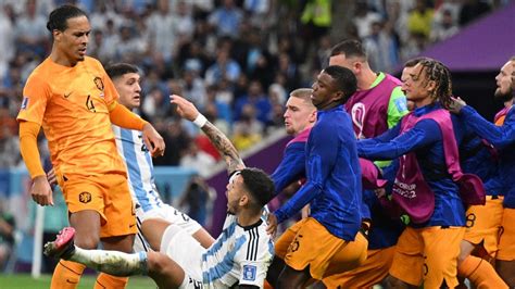 Watch Van Dijk Flattens Him Argentina Star Paredes Nearly Starts A Riot By Booting Ball Into