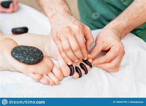 Hot Stone Massage On Toes Stock Image Image Of Luxury 185247767