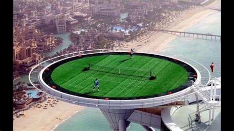 Worlds Highest Rooftop Tennis Court Dubai Youtube