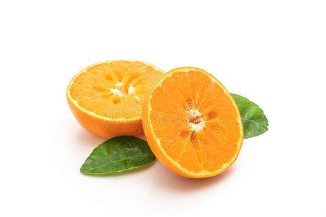Fresh Orange Fruits On White Background Stock Image Image Of Slice