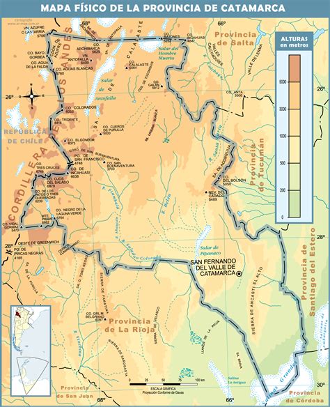 Physical Map Of The Province Of Catamarca Ex