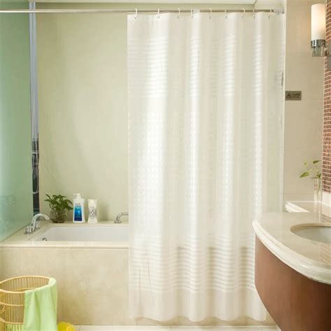 Strip Pattern Plastic Shower Curtain Waterproof And Moldproof Bath