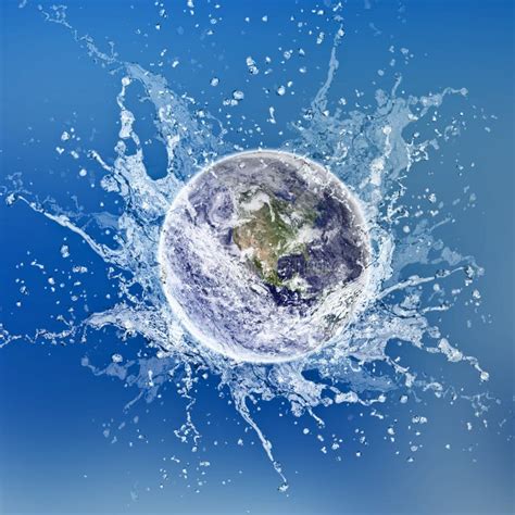 Planet Earth Splashing In Water Stock Illustration Illustration Of