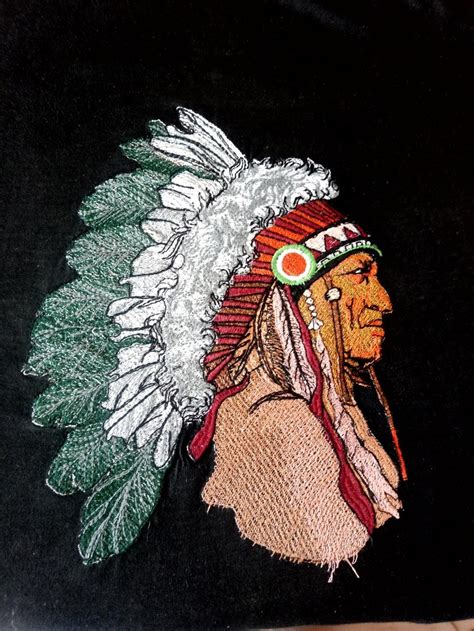 Machine Embroidery Design Indian Chief Embroidery Indian Etsy