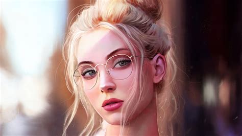 Download Lipstick Blonde Glasses Face Woman Artistic 4k Ultra Hd Wallpaper By Noveland Sayson