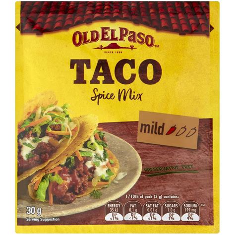 Old El Paso Taco Spice Mix Taco Spice Mix 30g Woolworths