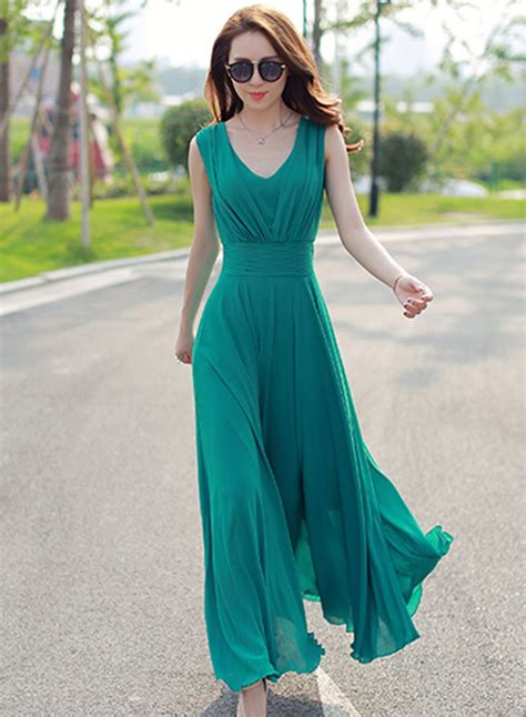 Ocean Green Colour Dress Dress Vtu