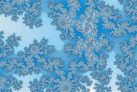 Ice Crystal Patterns Frozen Background Stock Illustration