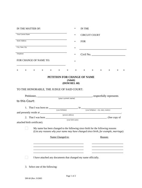 Petition Change Name Form Fill Out And Sign Printable PDF Template