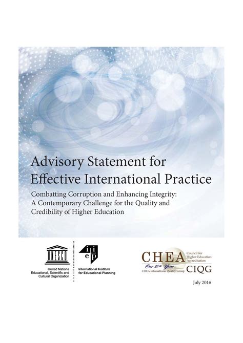 Advisory Statement For Effective International Practice Combatting