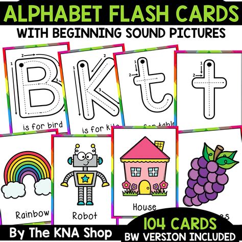 Alphabet Tracing Flash Cards Beginning Sound Made By Teachers