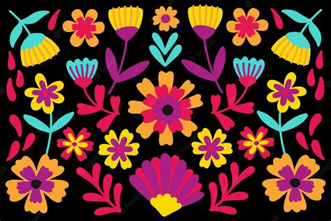 Free Vector Floral Mexican Background