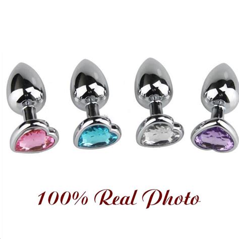 100 Real Photo Anal Toys Smooth Touch Butt Plug Anal Plug Stainless Steel Crystal Jewelry Anal