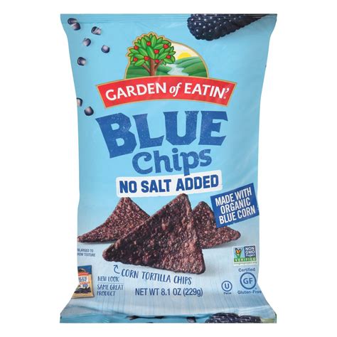 garden of eatin no salt added blue corn tortilla chips shop chips at h e b