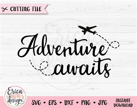 Adventure Awaits Svg Adventure Airplane Cutting File Travel Etsy