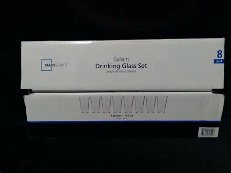 Mainstays Gallant Drinking Glasses 162 Oz Set Of 8 Nwb Ebay