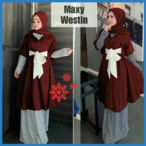 Jual Maxi Polos Luo Bo Jm Maxi Dress Westin Maxi Wanita Maxi Wanita Hijab Shopee Indonesia