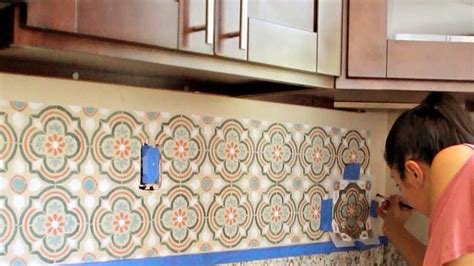 Tile stencils for diy painted tiles, floor stencils, tile backsplash stencil designs #stenciled #furniture #vintage #stenciledfurniturevintage painted and stenciled furniture ideas on a budget with. How to Stencil a DIY Kitchen Tile Backsplash in 5 Easy ...