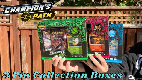 Champions Path Pin Collection Boxes Pokemon Unboxing Youtube