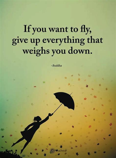 If You Want To Fly Give Up Everything That Weighs You Down Fly Quotes Wise Quotes Message